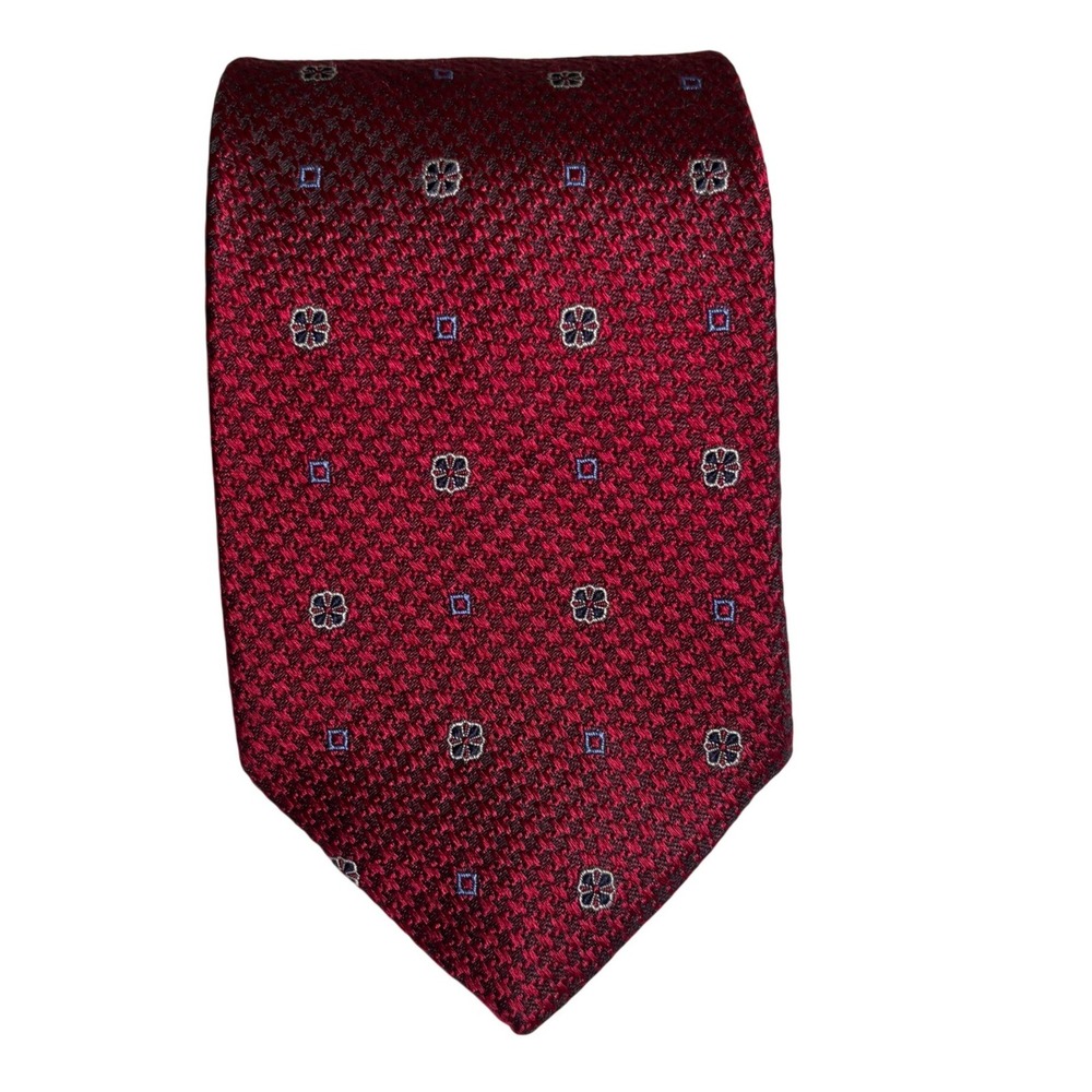 Brooks Brothers Mens Tie Silk 59" Long Red Textured Professional Classic